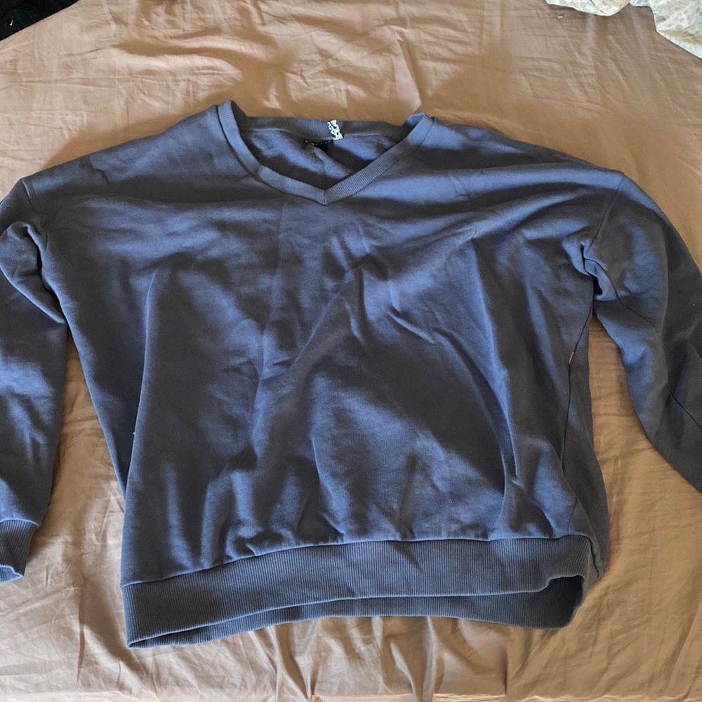 ASOS Oversized Denim Blue V-Neck Crewneck